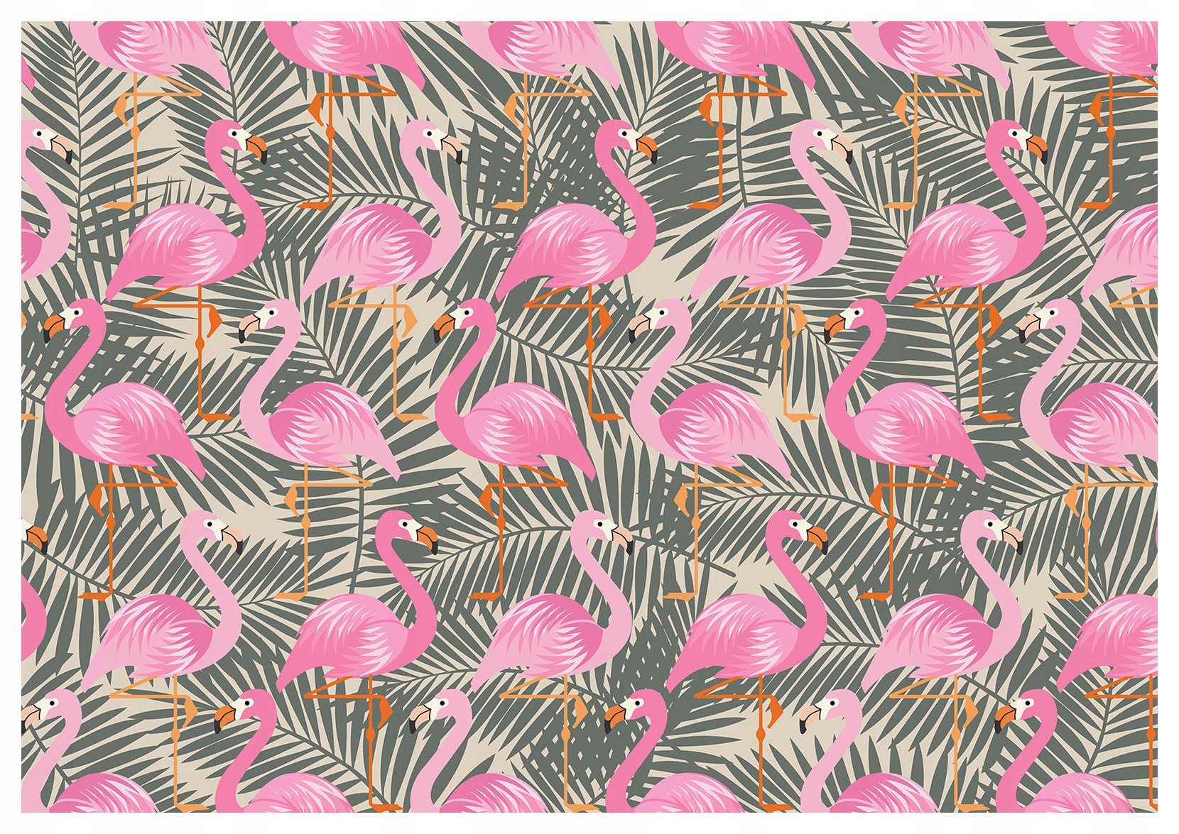 Fototapeta Plameňáci a palmy Exotické kouzlo na stěnách 368x254 lepidlo