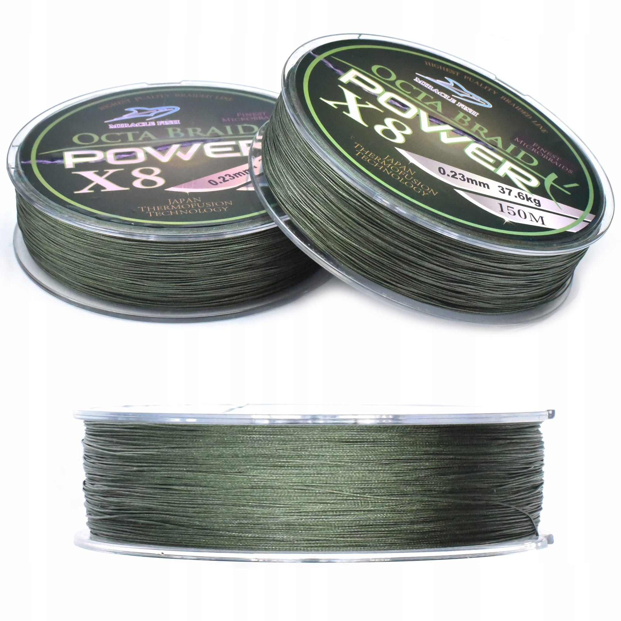 Plecionka Octa Braid Power X8 Green 0,12mm 150m Marka Miracle Fish