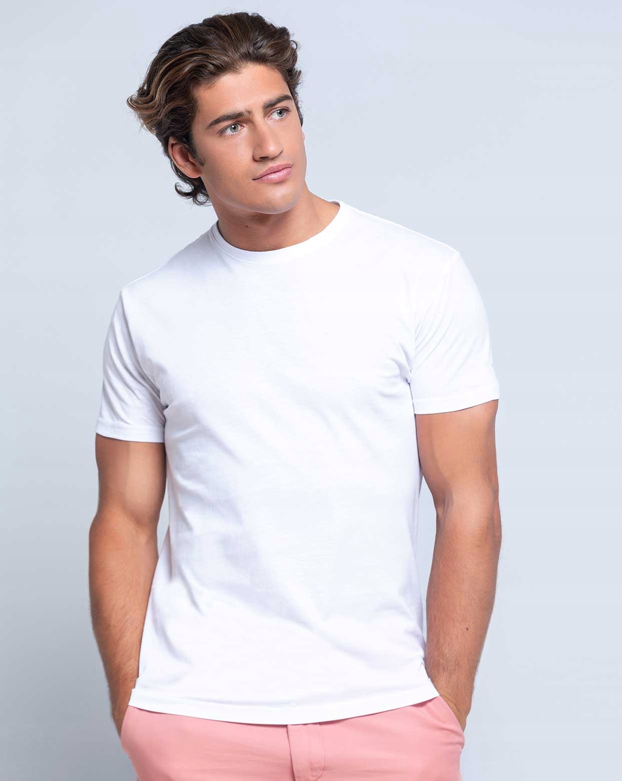 T-shirt KOSZULKA MĘSKA BEZ NADRUKU bawełniana gładka 190g BIAŁA M Rozmiar M