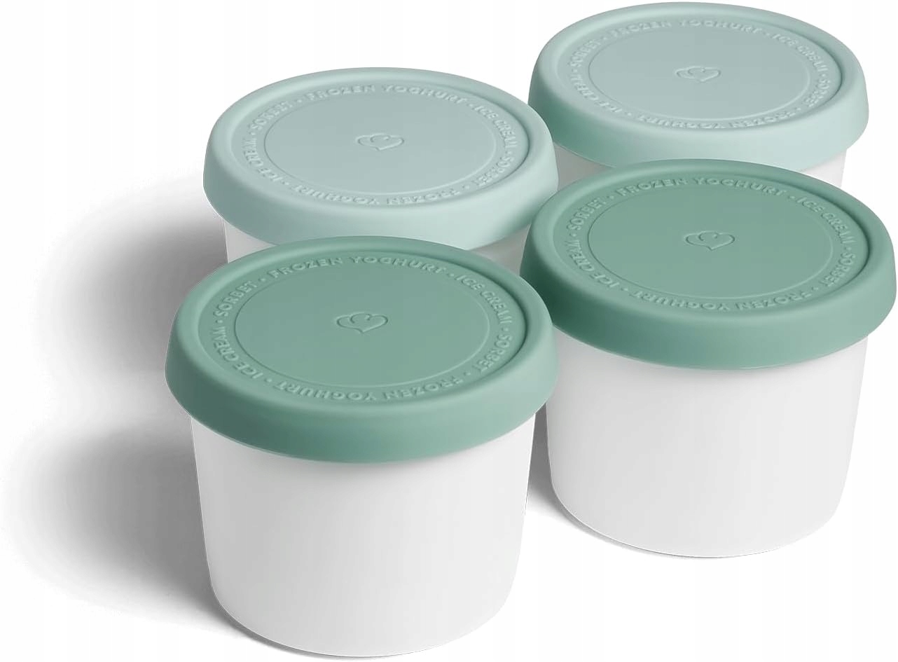 Pojemniki Na Lody 4SZT 400ML Bpa Free Silikonowe Pokrywki Springlane