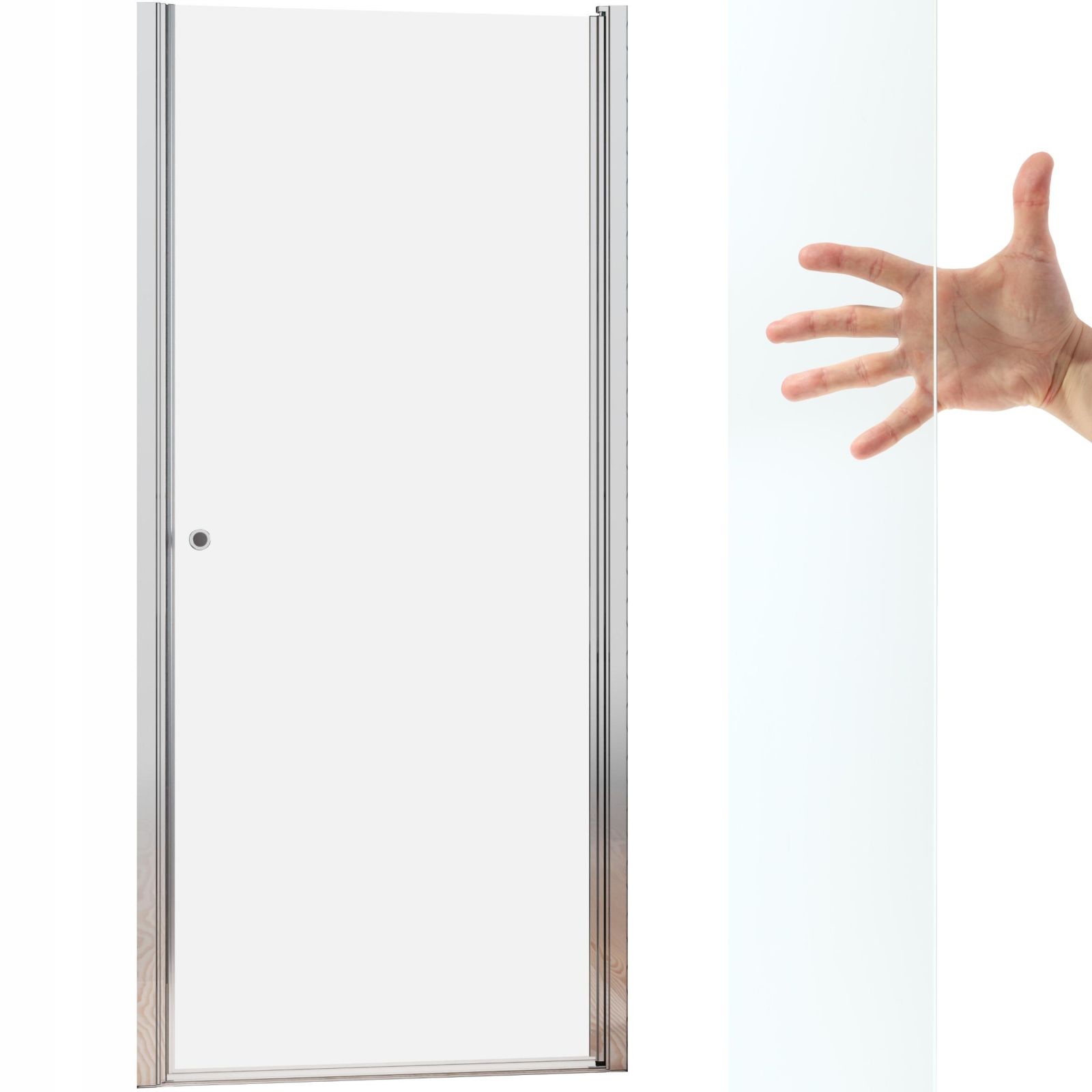 Drzwi uchylne do wnęki Eos Dwj 100 P szkło czyste