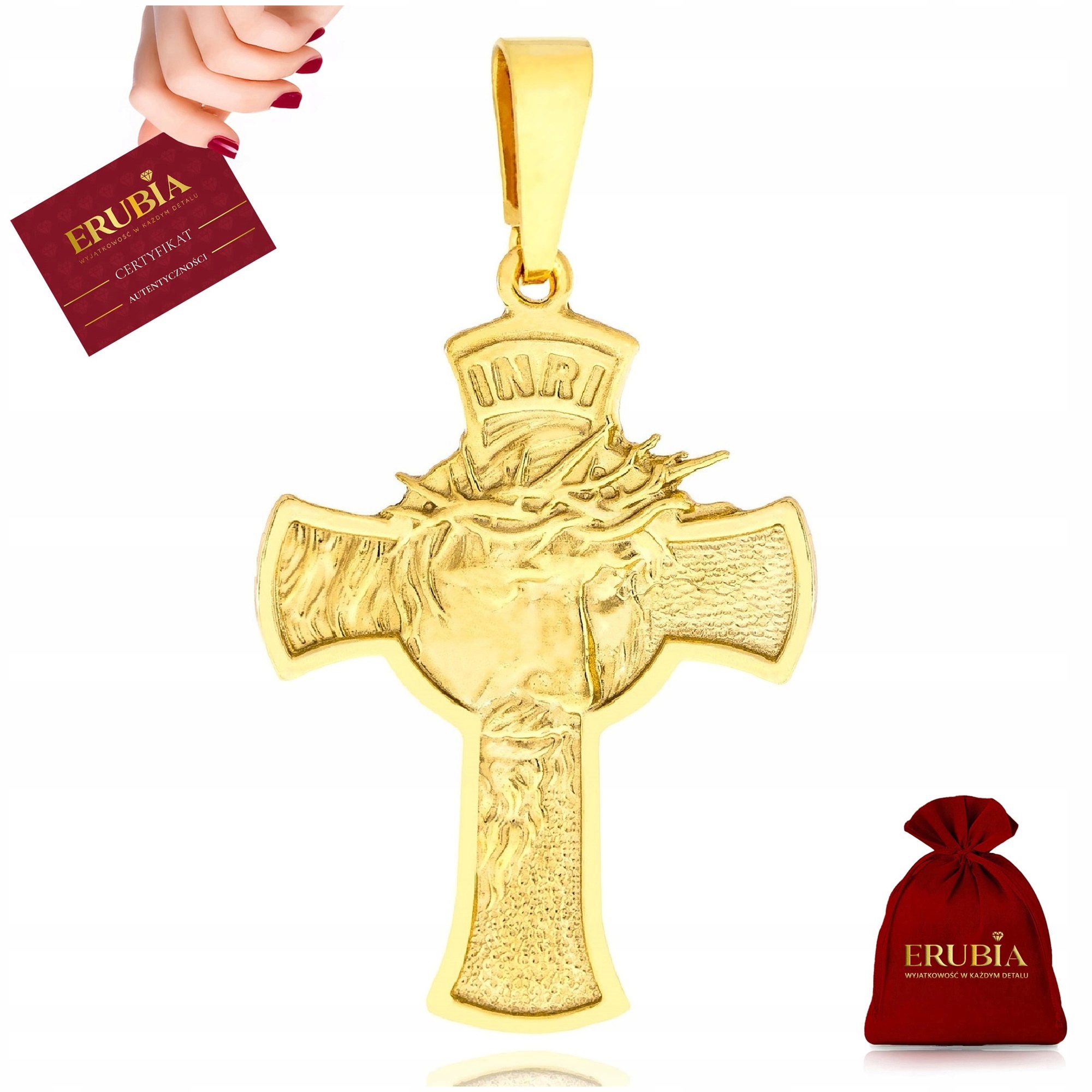 Elegantní Pánský Zlatý Křížek S Ježíškem, Přívěsek, Stříbro Pozlacené