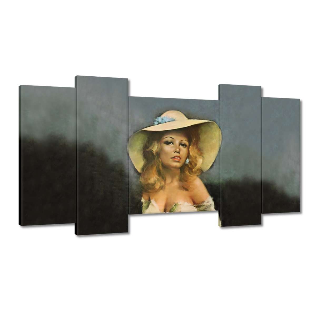Obrazy 120x65 Brigitte Bardot Klobouk