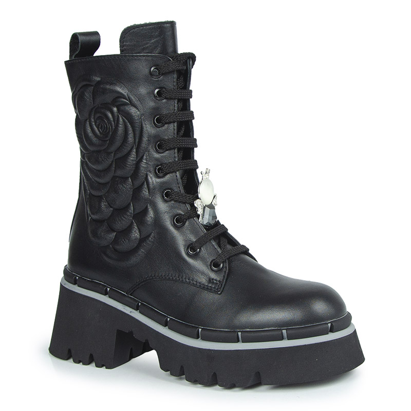 Boccato 230.2015 Kotníkové Boty Kůže Lico Černé 39