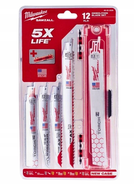 Milwaukee 49222229 Sada pilových listů pro šavlové pily 12 Ks Dřevo/kov