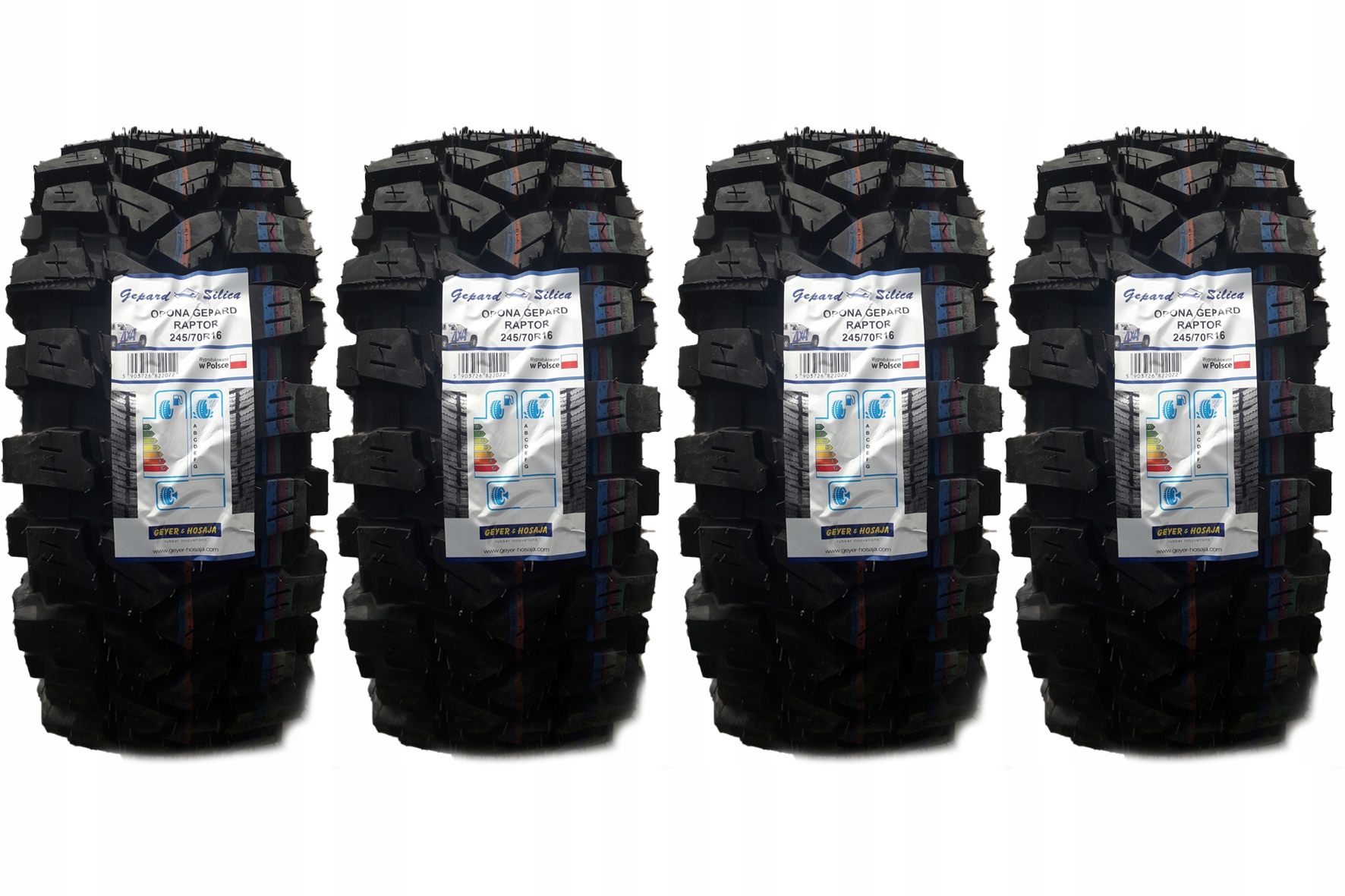4x OPONY 245/70R16 RAPTOR GEPARD KOMPLET M+S MT