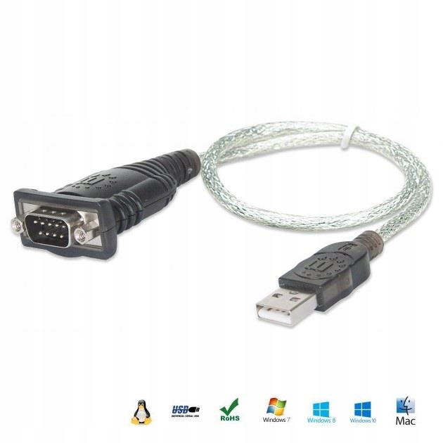 Konwerter USB Manhattan 205146 RS232 0,45 m