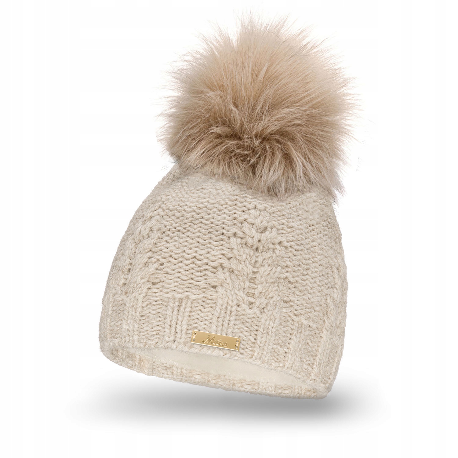 

Mikos ciepła czapka klasyczna z dużym pomponem 688