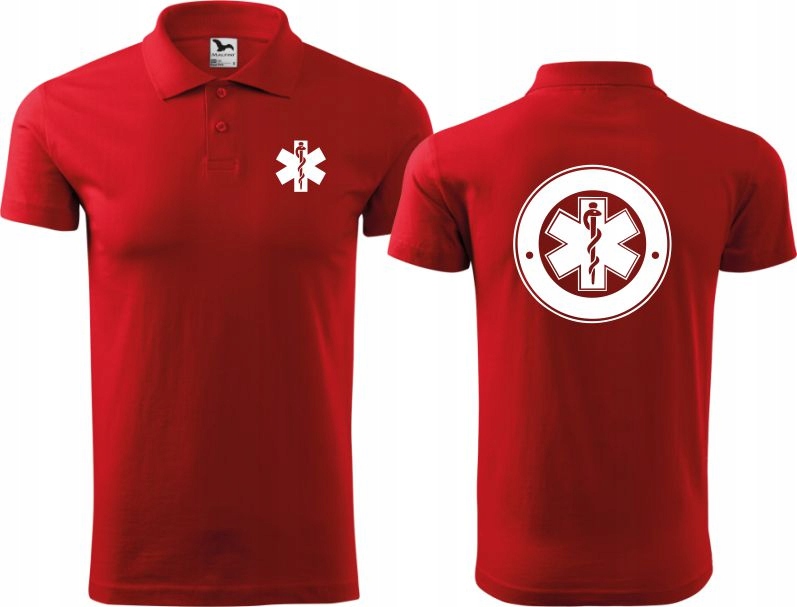 

Męska Koszulka Polo Eskulap Znaczek medyczny