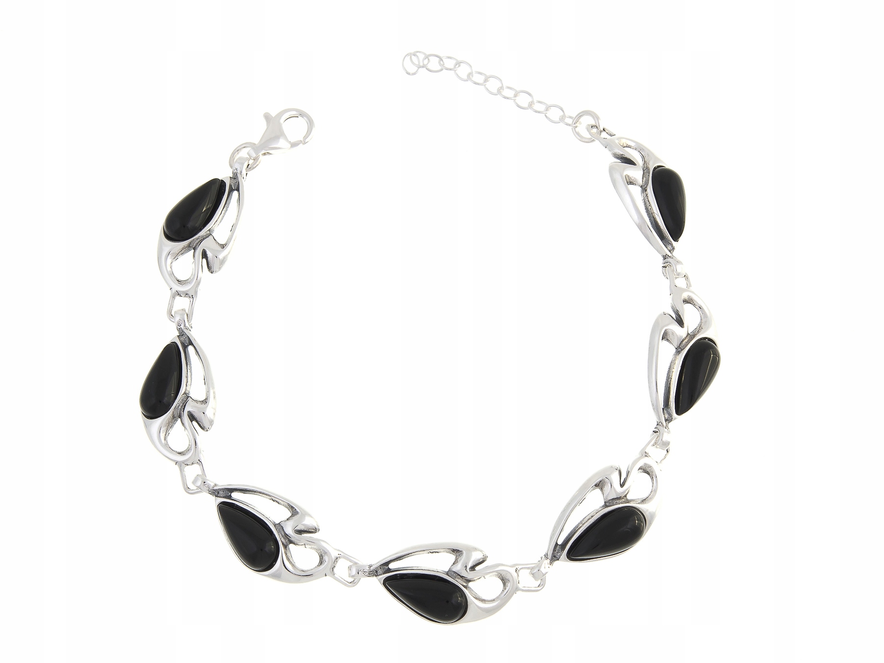 Krásný Stříbrný Náramek Onyx Dárek