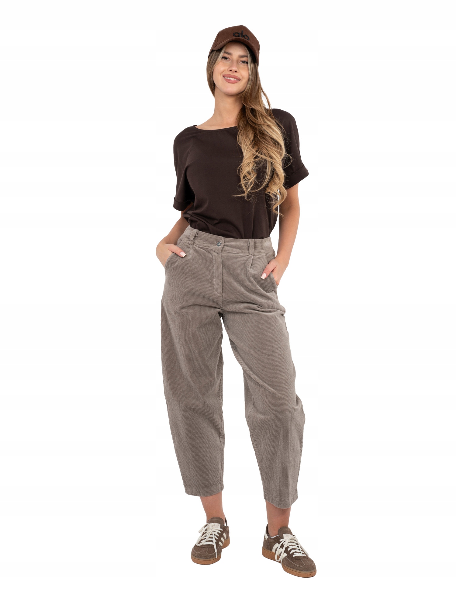 Spodnie Sztruksowe Damskie Typu Marchewki Carrot