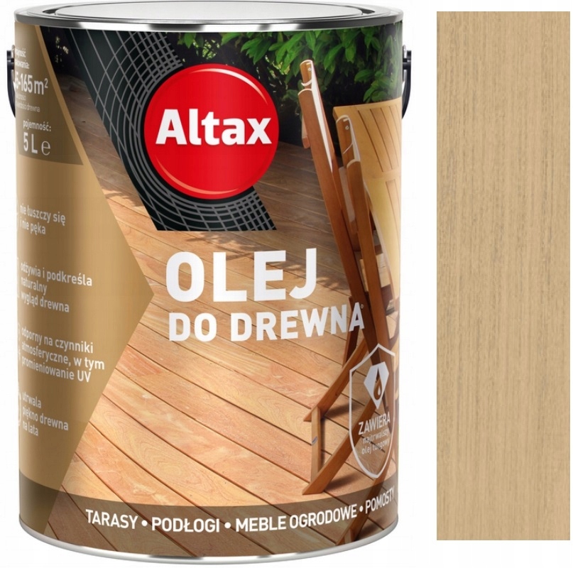 Altax Olej Do Tarasów Drewna Mebli Ogrodowych Zabezpieczający Bezbarwny 5L