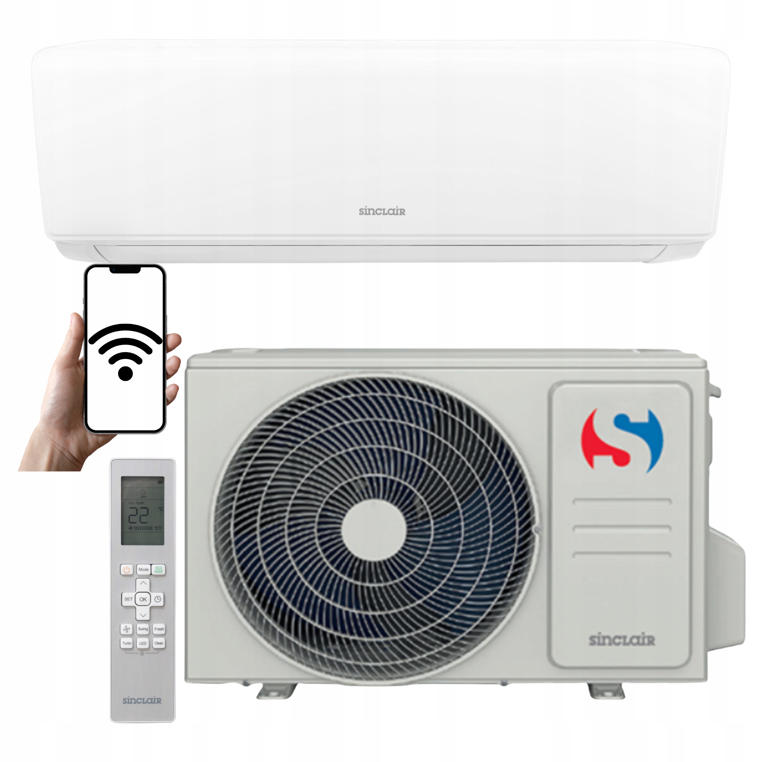 Domáca nástenná klimatizácia Sinclair SKY3 3,5kW 40m2 Ohrievač Wifi Biela
