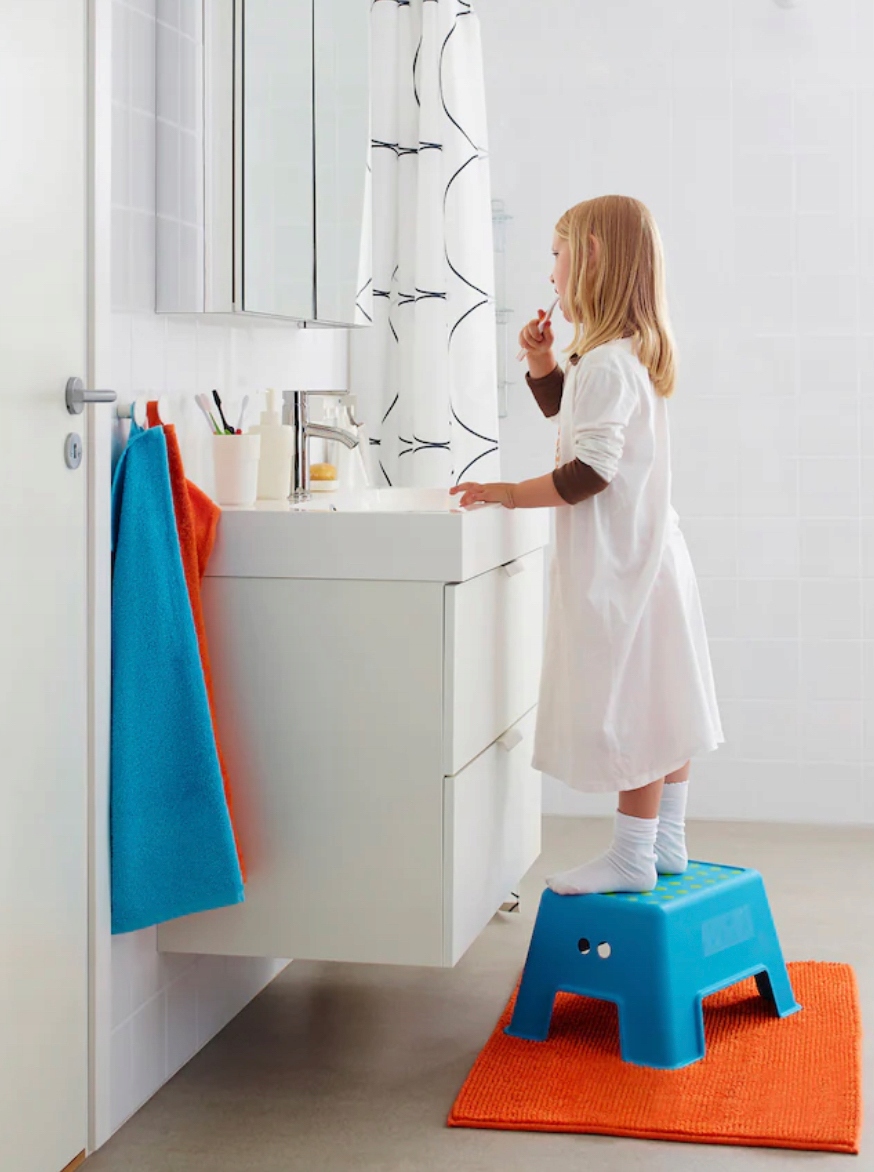 IKEA BOLMEN Stołek ze schodkiem, NIEBIESKI PODEST Marka IKEA