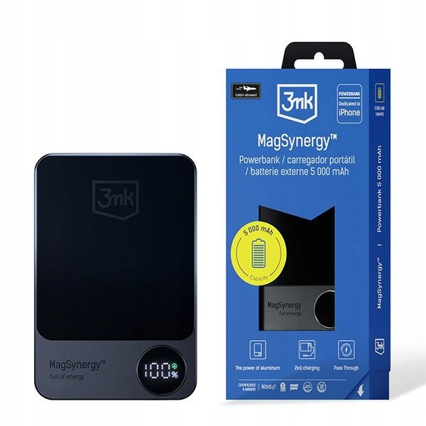 3MK MagSynergy Powerbank 5000 mAh s funkcí bezdrátového nabíjení MagSafe
