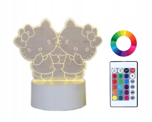 

Lampka Nocna 3D Led z Imieniem Grawer Hello Kitty