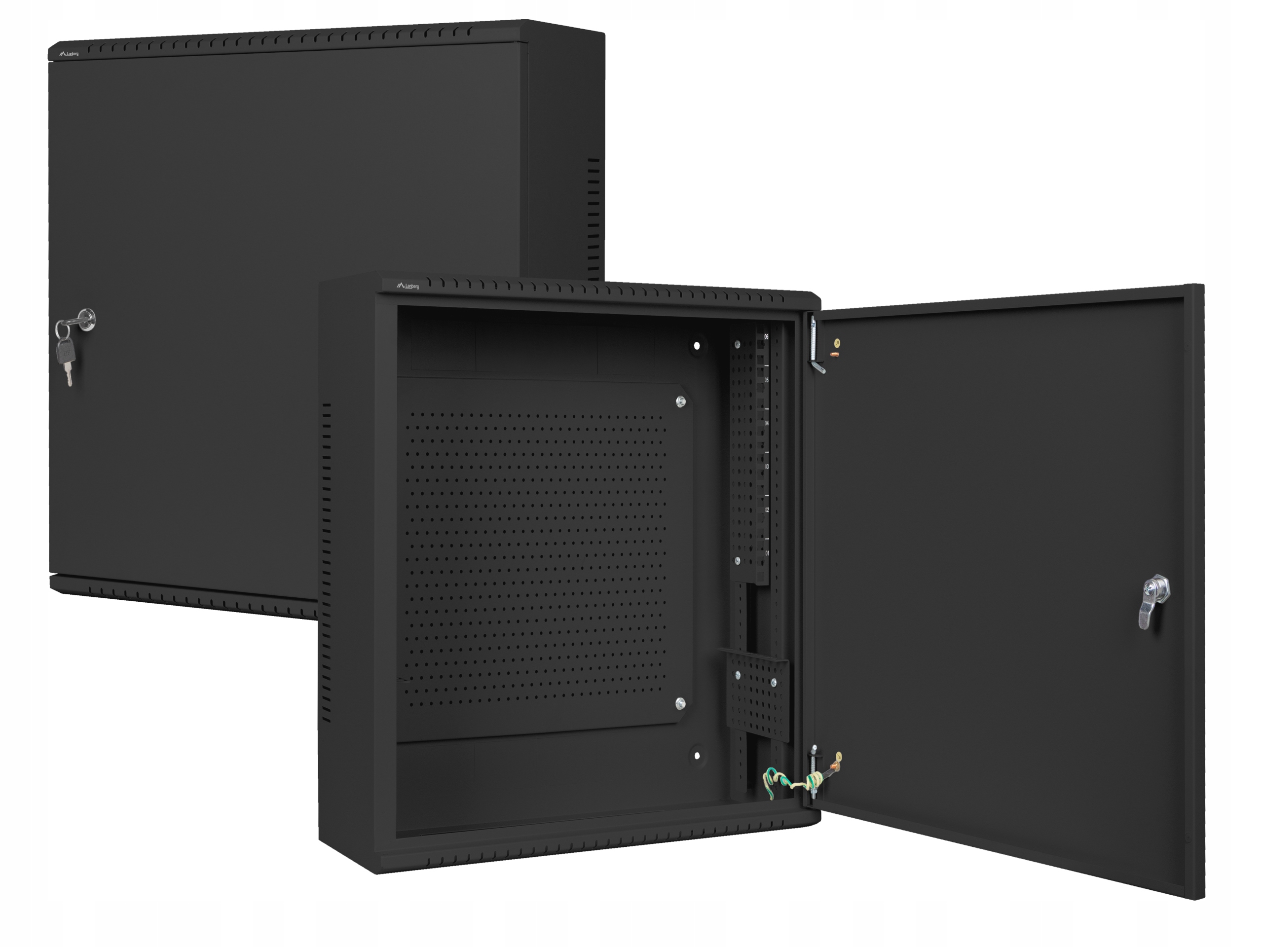 Instalační Skříň Rack, závěsný, 19" 6U+3U 540X200, povrchová montáž, černý, smontovaný