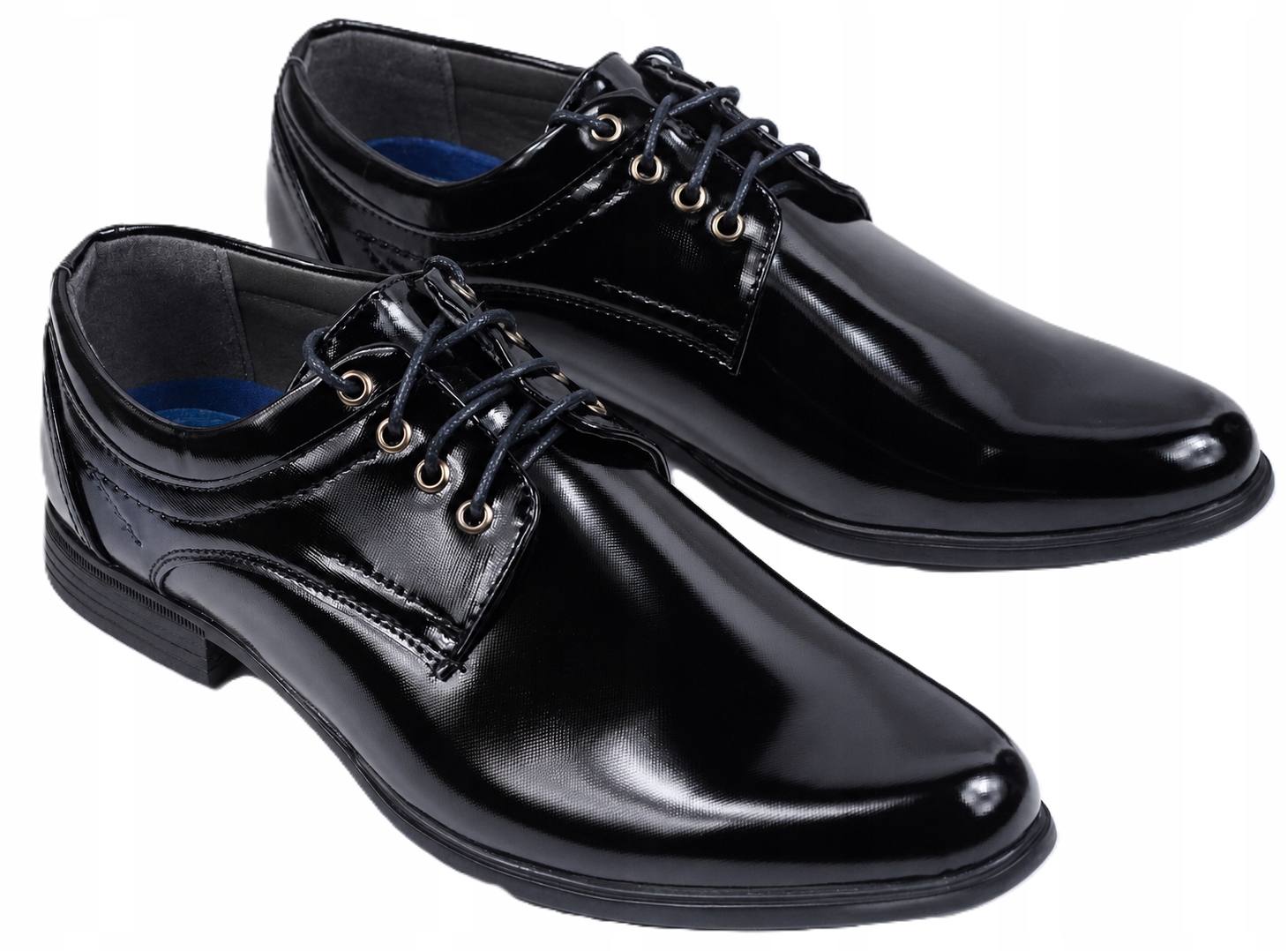 Buty męskie półbuty lakierki wizytowe garnituru SD1042-1czarne