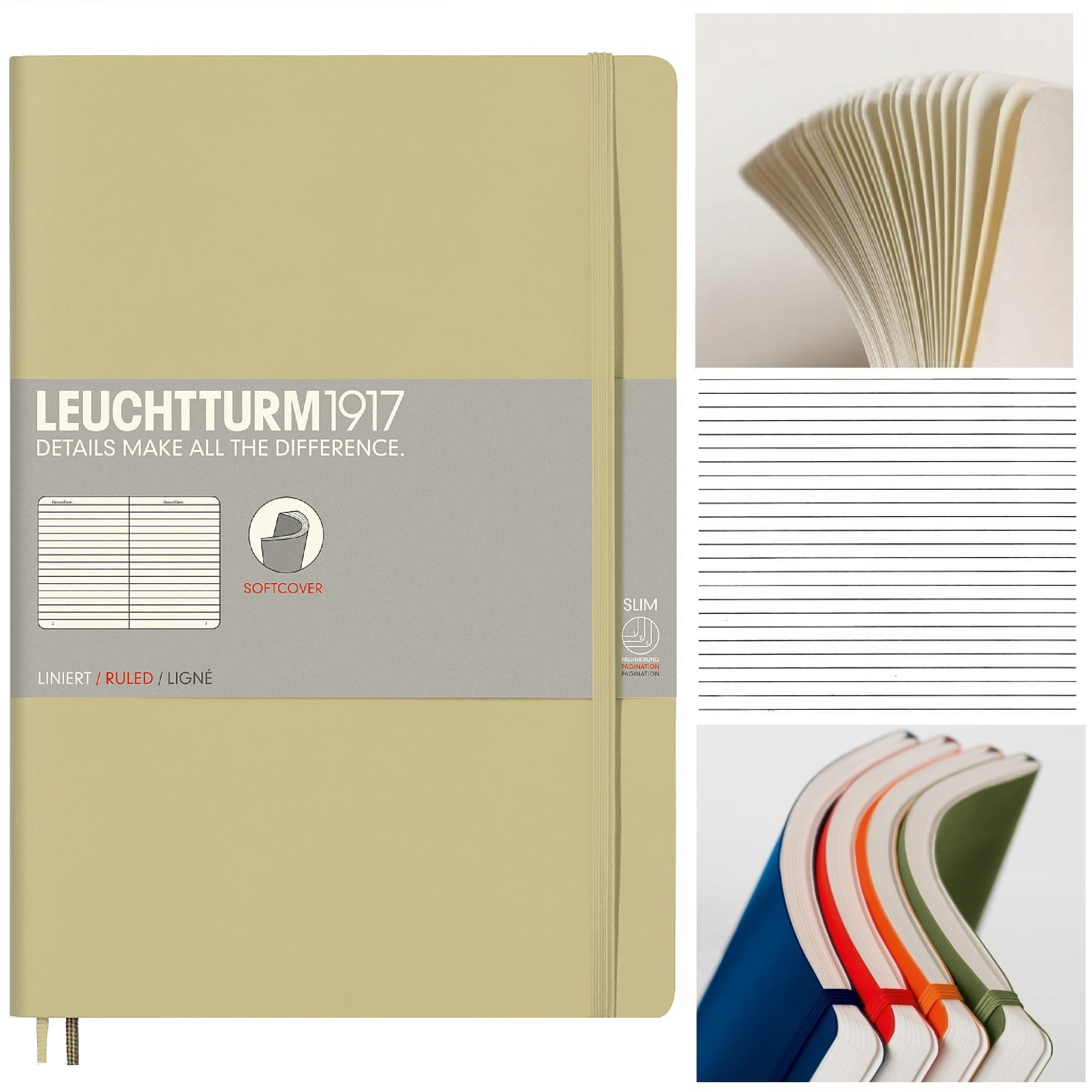 LEUCHTTURM1917 Notatnik Notes B5 Linia miękki zeszyt w linię Piaskowy