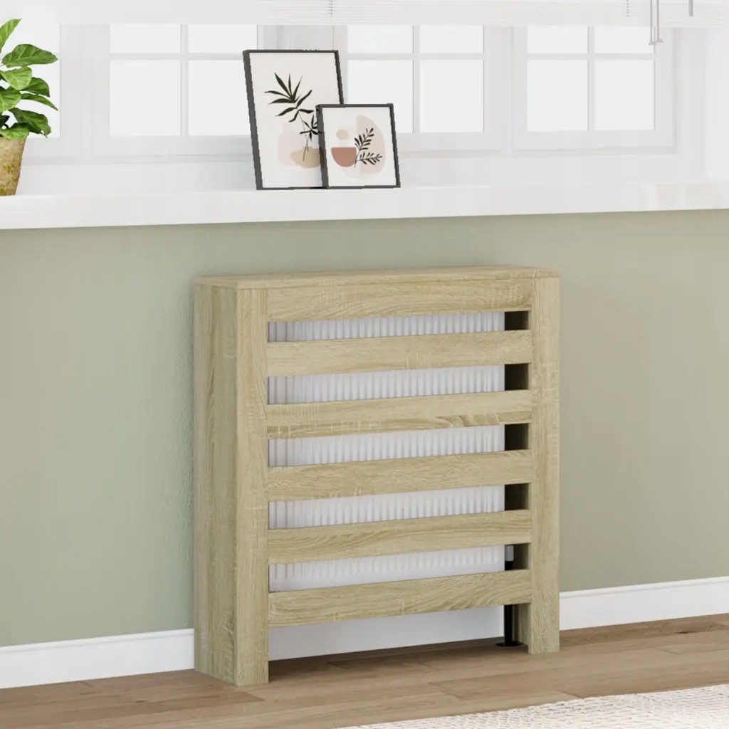 Levně Kryt na radiátor dub sonoma 78 x 20 x 82 cm kompozitní dřevo Hnědá 852683