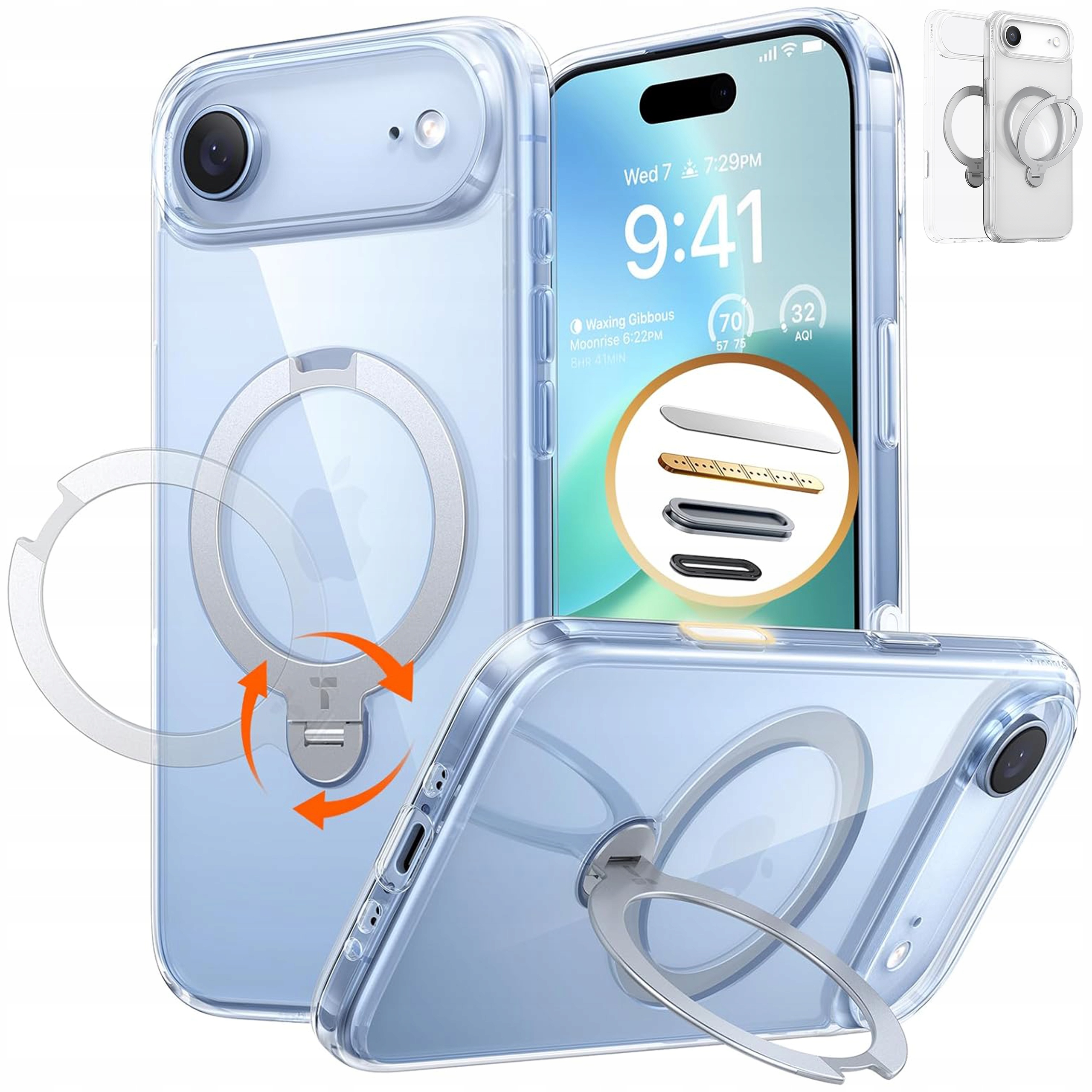 Torras Ostand Spin Case Etui MagSafe z Uchwytem do iPhone Air Obudowa