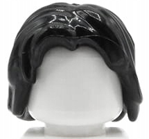 LEGO włosy figurki - czarne, półdługie 88283