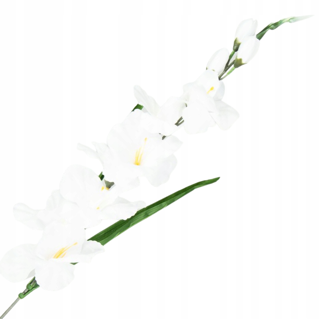 

[w0507] Mieczyk satynowy z listkami 80cm biały