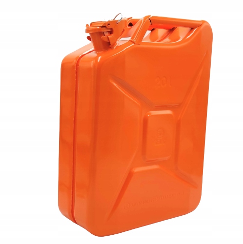 Kanystr kovový-plechový 20 L oranžový benzín -diesel palivo