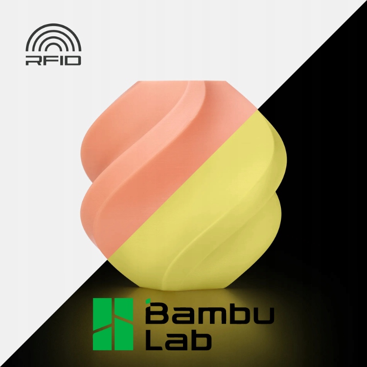 Filament Bambu Lab PLA Glow szpulą Orange Pomarańczowy 1,75mm 1kg