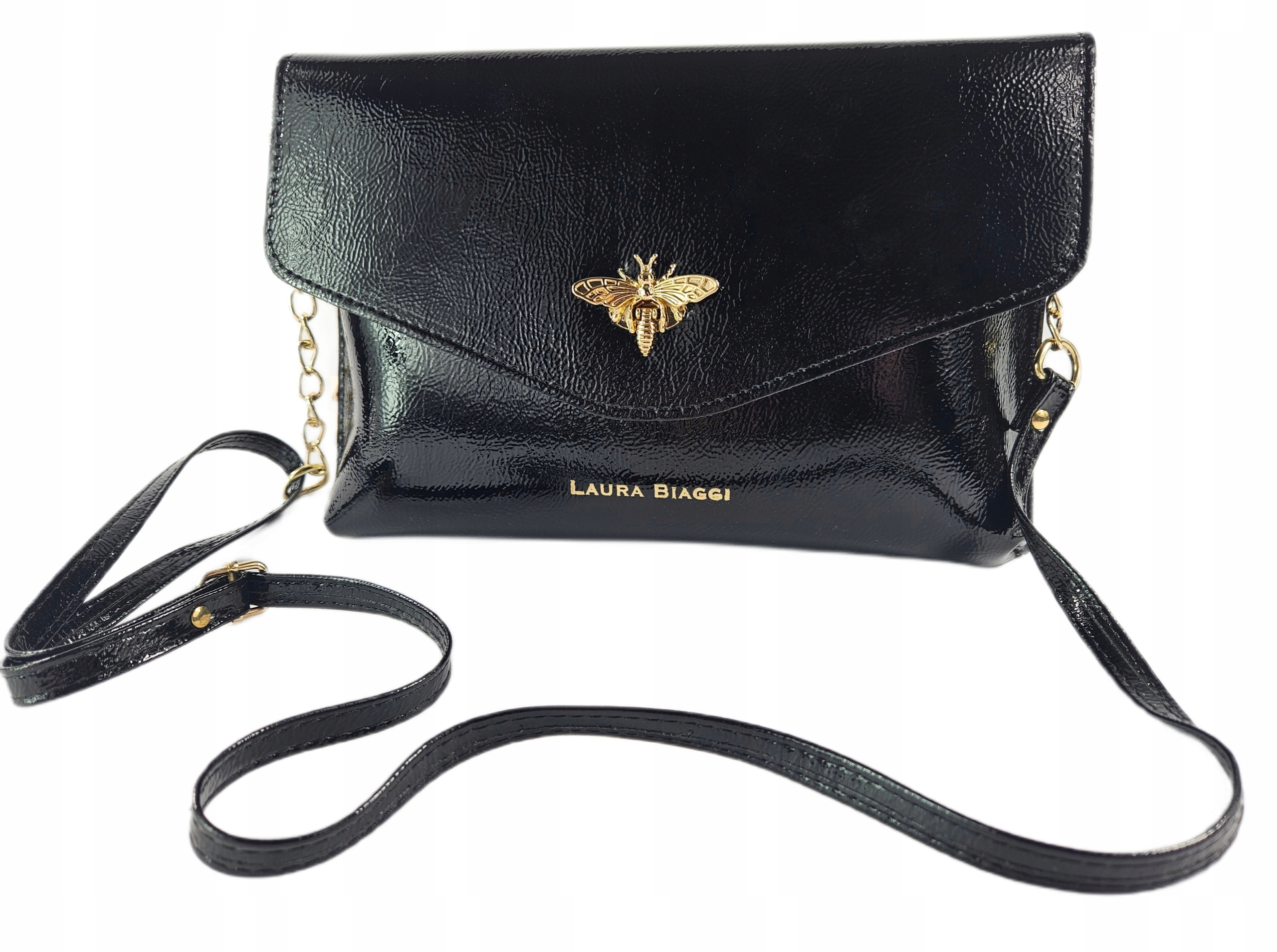 LAURA BIAGGI ELEGANCKA KOPERTÓWKA DAMSKA TOREBKA NA RAMIĘ BIAŁA NA WESELE Stan opakowania oryginalne