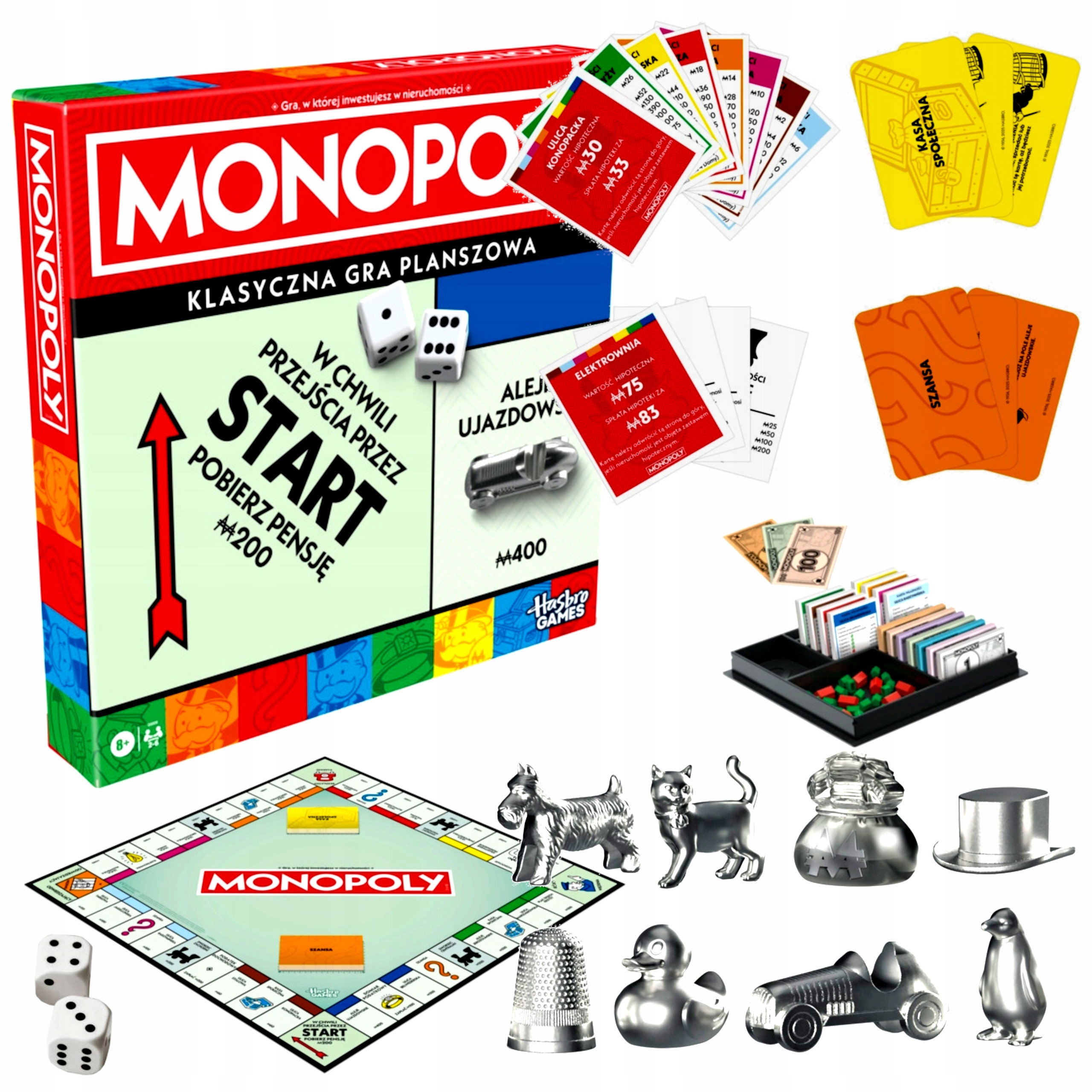 Monopoly Classic Gra Planszowa wersja Refresh pl oryginalna Hasbro G0009