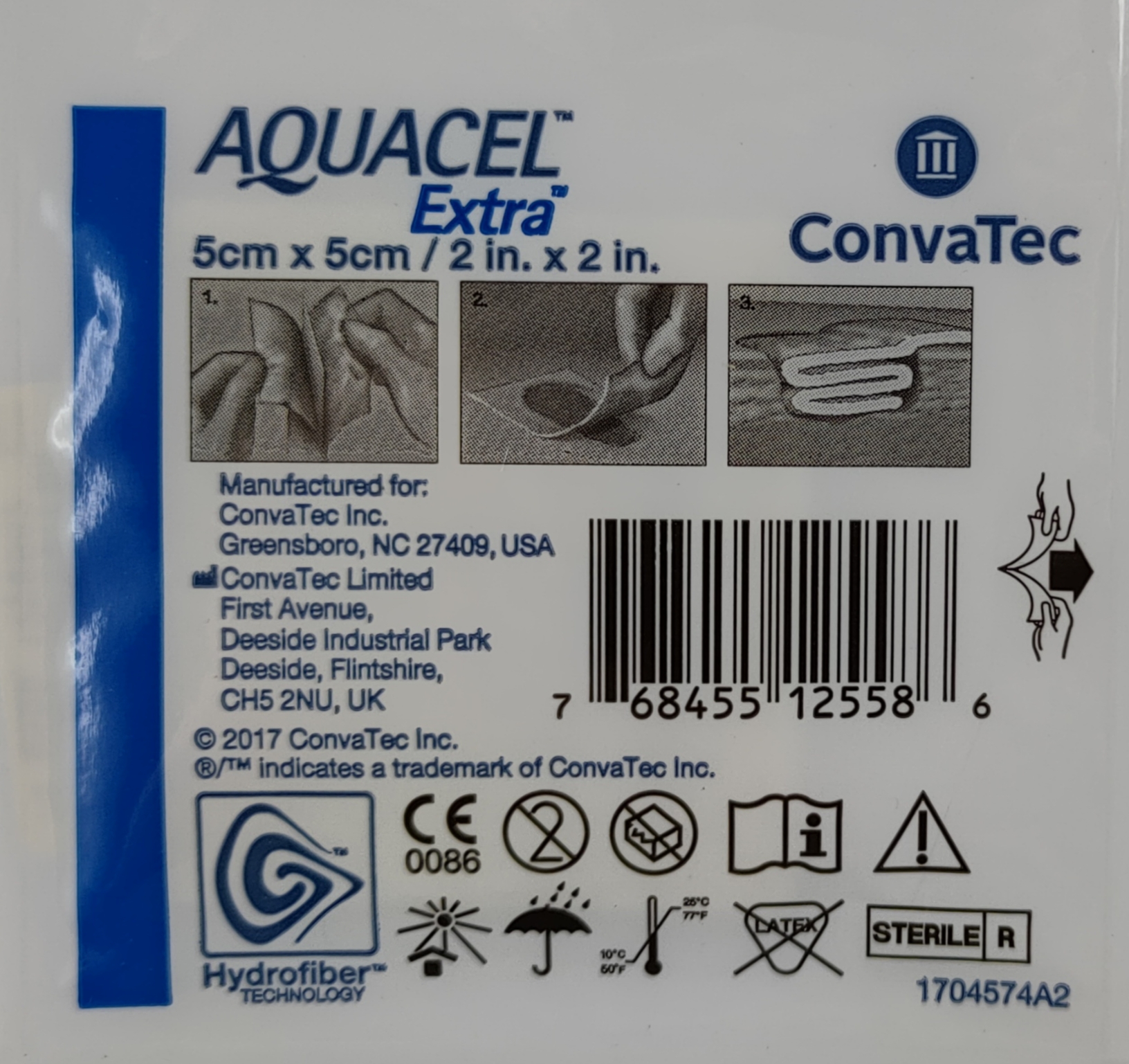 

Aquacel Extra hydrofibre 5x5cm 1szt Chłonny