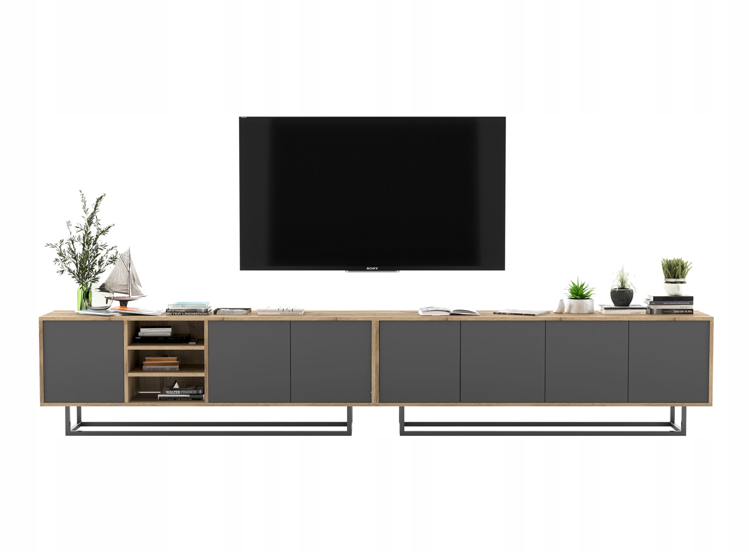 Szafka RTV Loft Komoda RTV Loft Grafit MAT 300 cm EAN (GTIN) 5905036226644