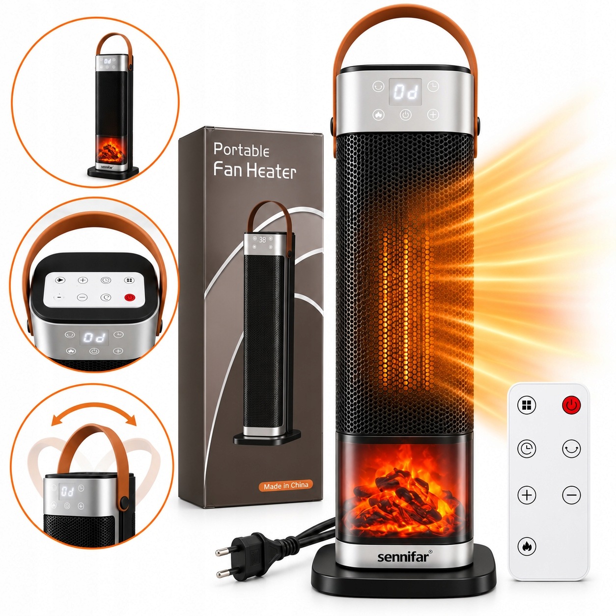 Elektrický Keramický Sloupový Ohřívač S Funkcí Zvlhčování 2000 W