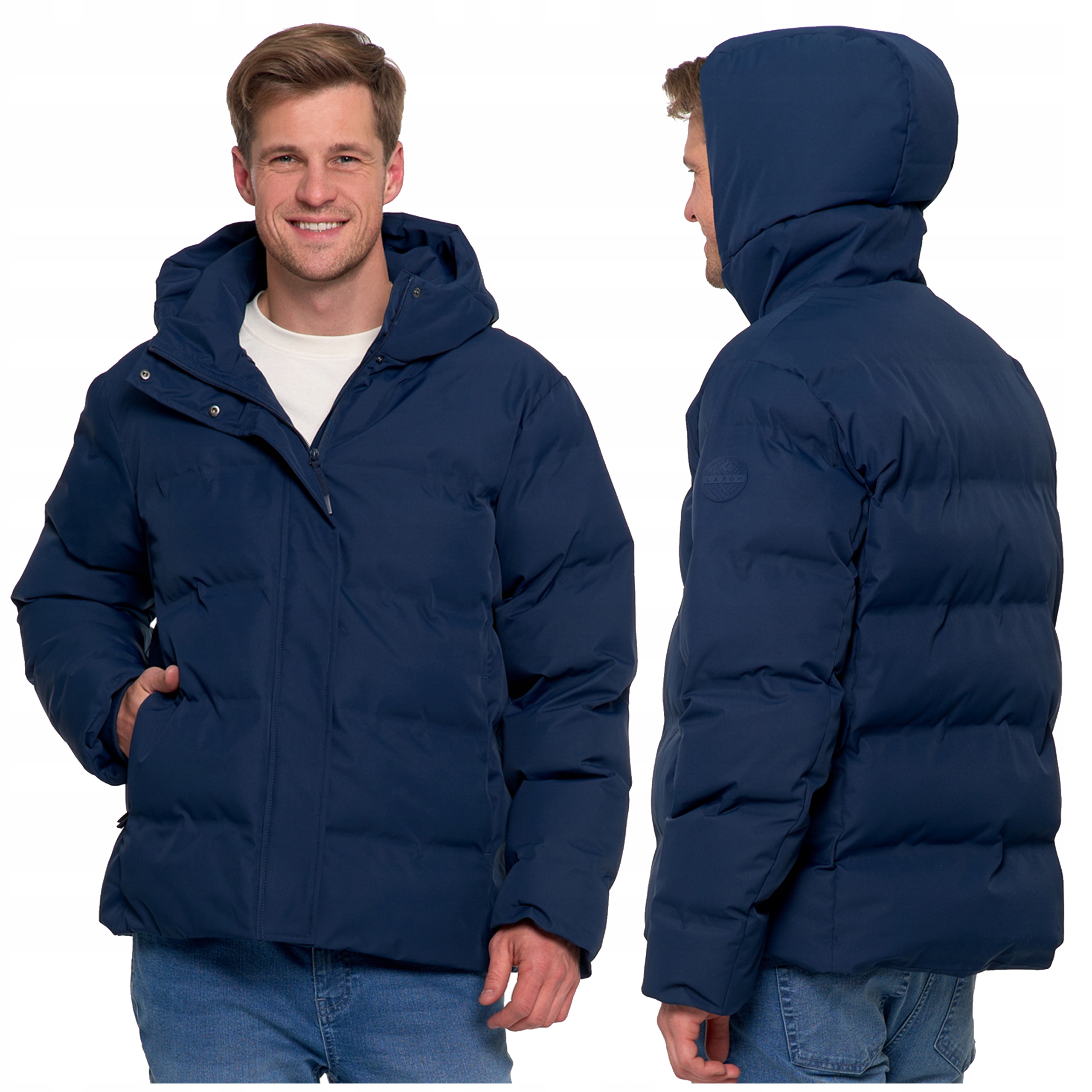 Pánská Prošívaná Bunda s kapucí , Zahřívatelná Zima Podzim Moraj Zip vel. XXL