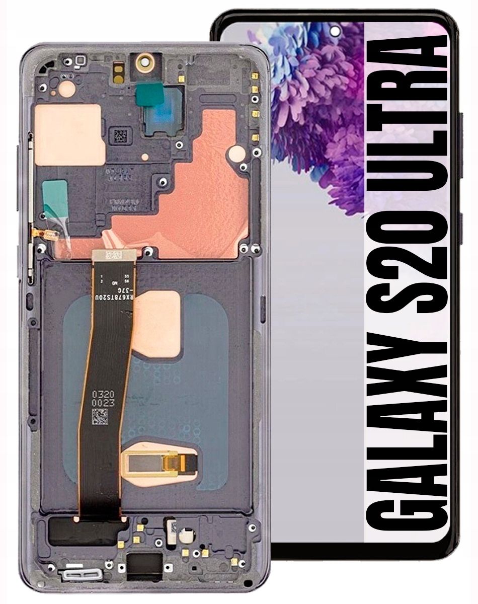 Displej Pro Samsung Galaxy S20 Ultra 5G G988 G988B Oled LCD Rámeček Šedý