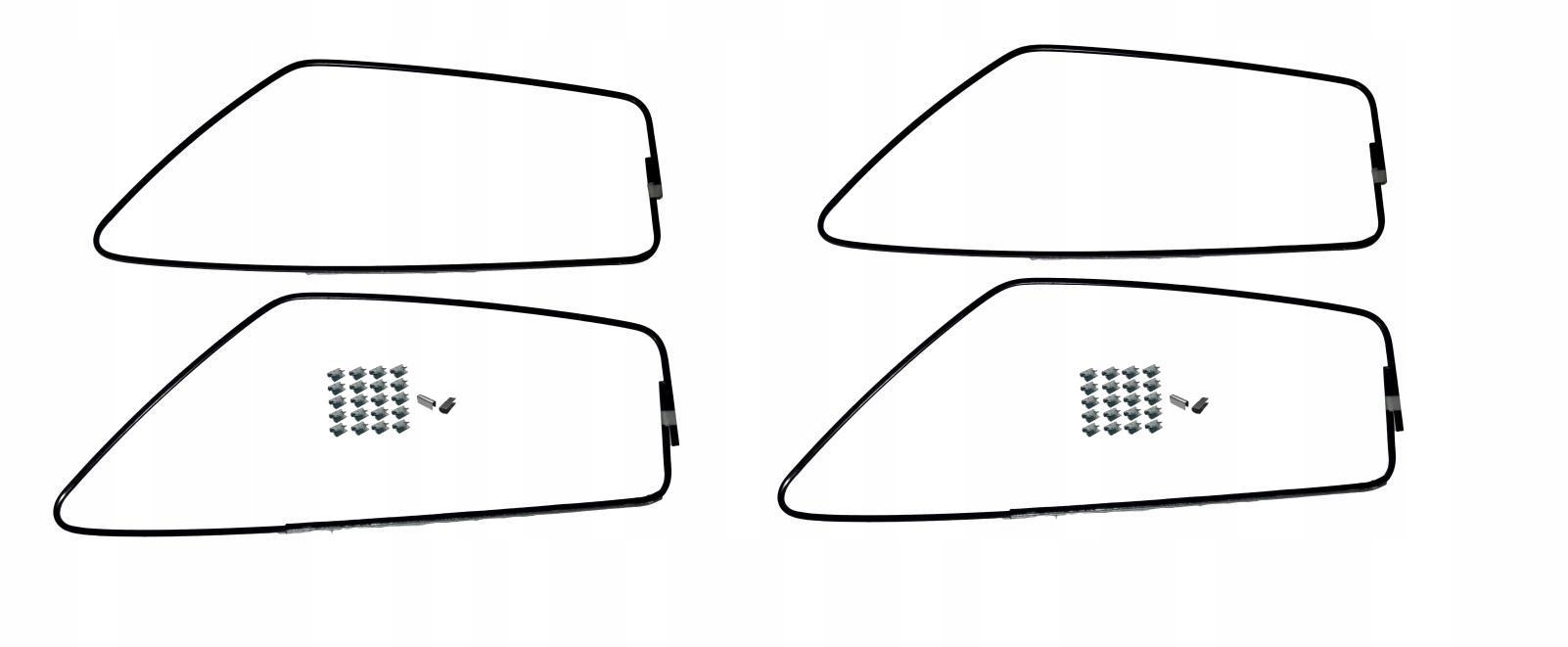 Ramka ramki okna Fiat 126p srebrne spinki KPL RM0
