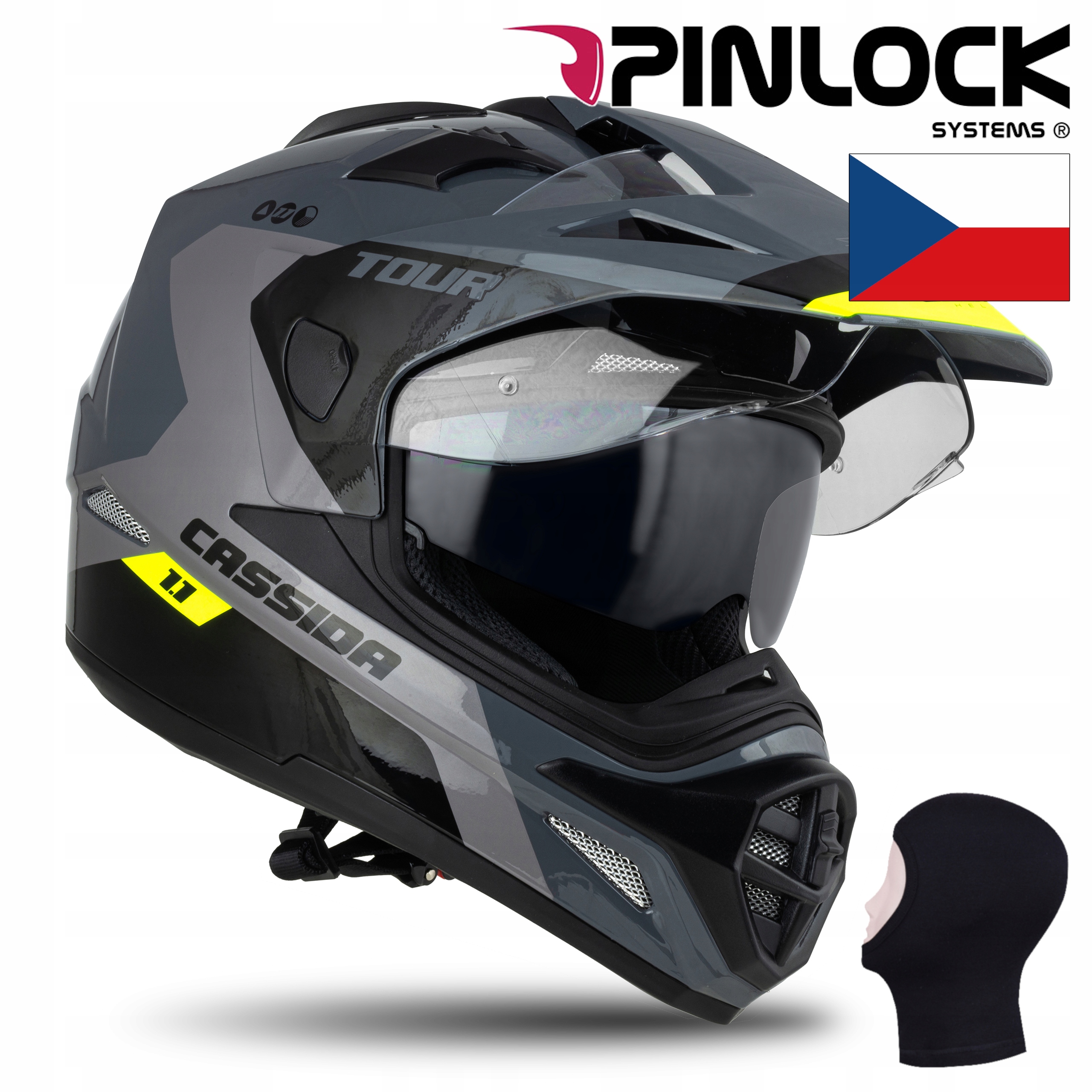CASSIDA KASK MOTOCYKLOWY SPECTRE FLUO +PINLOCK XXL Rozmiar XXL