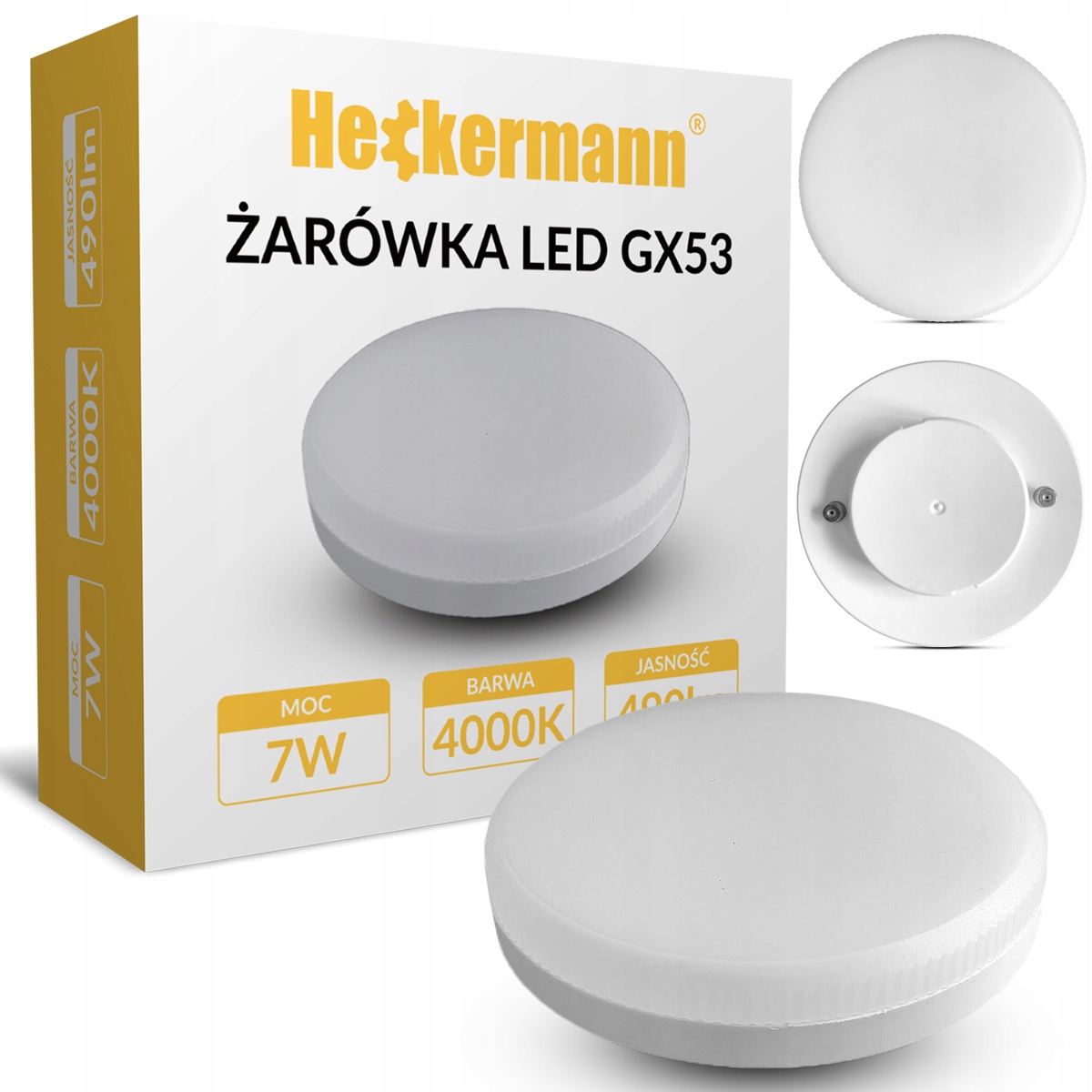 

Żarówka Led GX53 7W 490LM Biała Neutralna 4000K