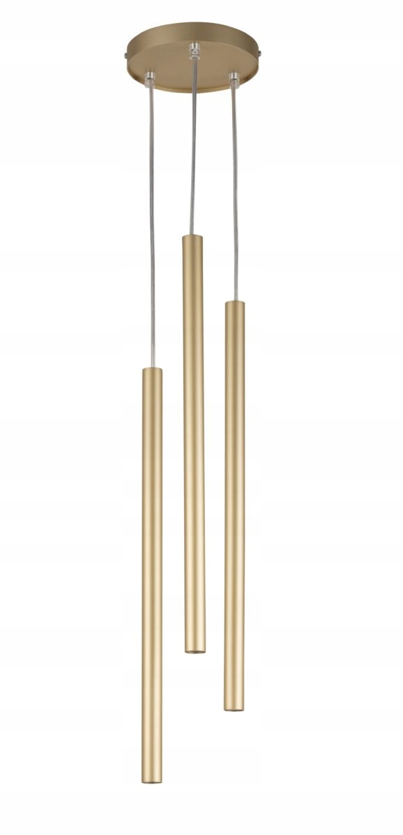 Moderní dekorativní závěsná lampa trojitá kulatá zlatá nad stůl Sigma