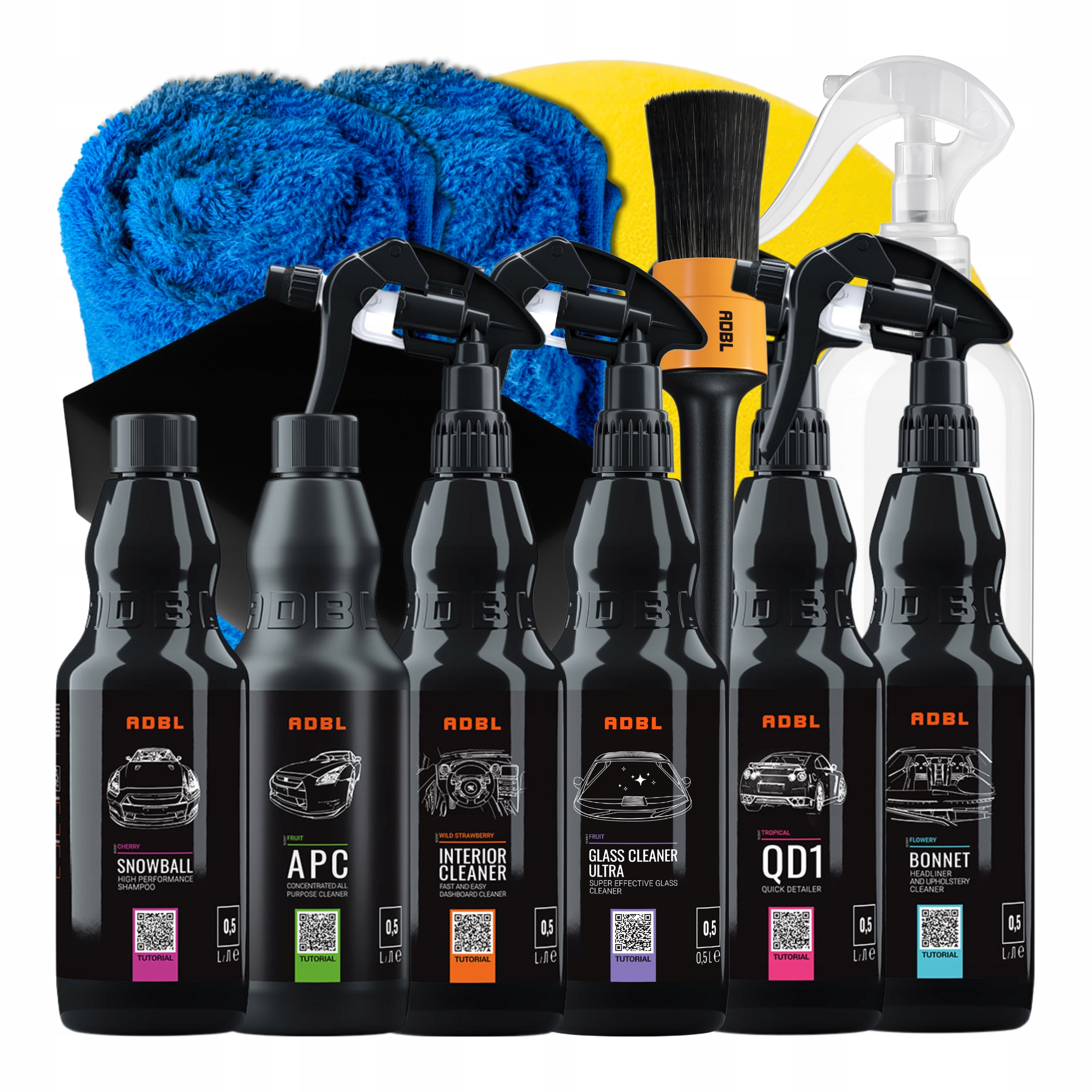 Adbl Zestaw Kosmetyków do czyszczenia samochodu wnętrza i karoserii 6x500ml