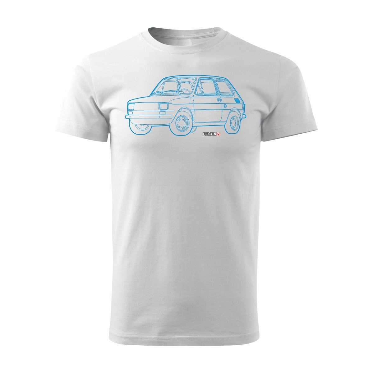 

Koszulka z samochodem Maluch Fiat 126p męska biała