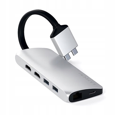 Satechi Usb-c Dual Multimedia adapter Silver Aluminium St-tcdmmasm