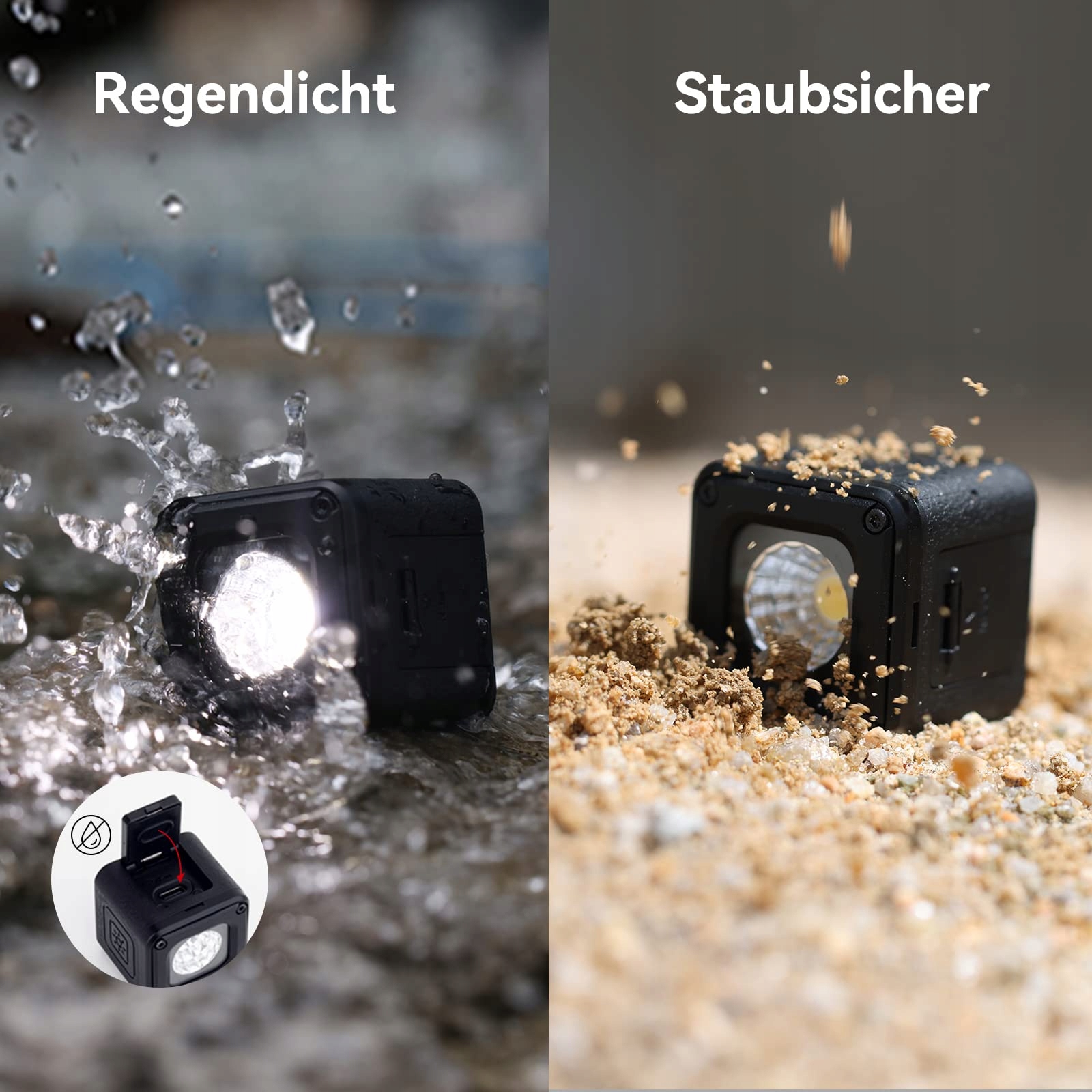 SMALLRIG Mini Lampa LED Wodoodporna Z 8 Filtrami Do Smartfona Vloga DSLR — miniatura 2