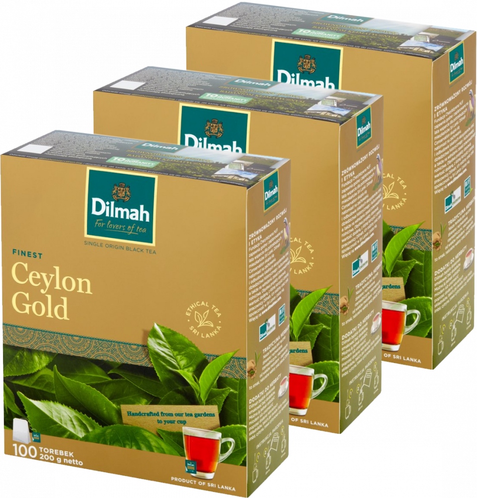 Herbata czarna Dilmah Ceylon Gold 100tb x3