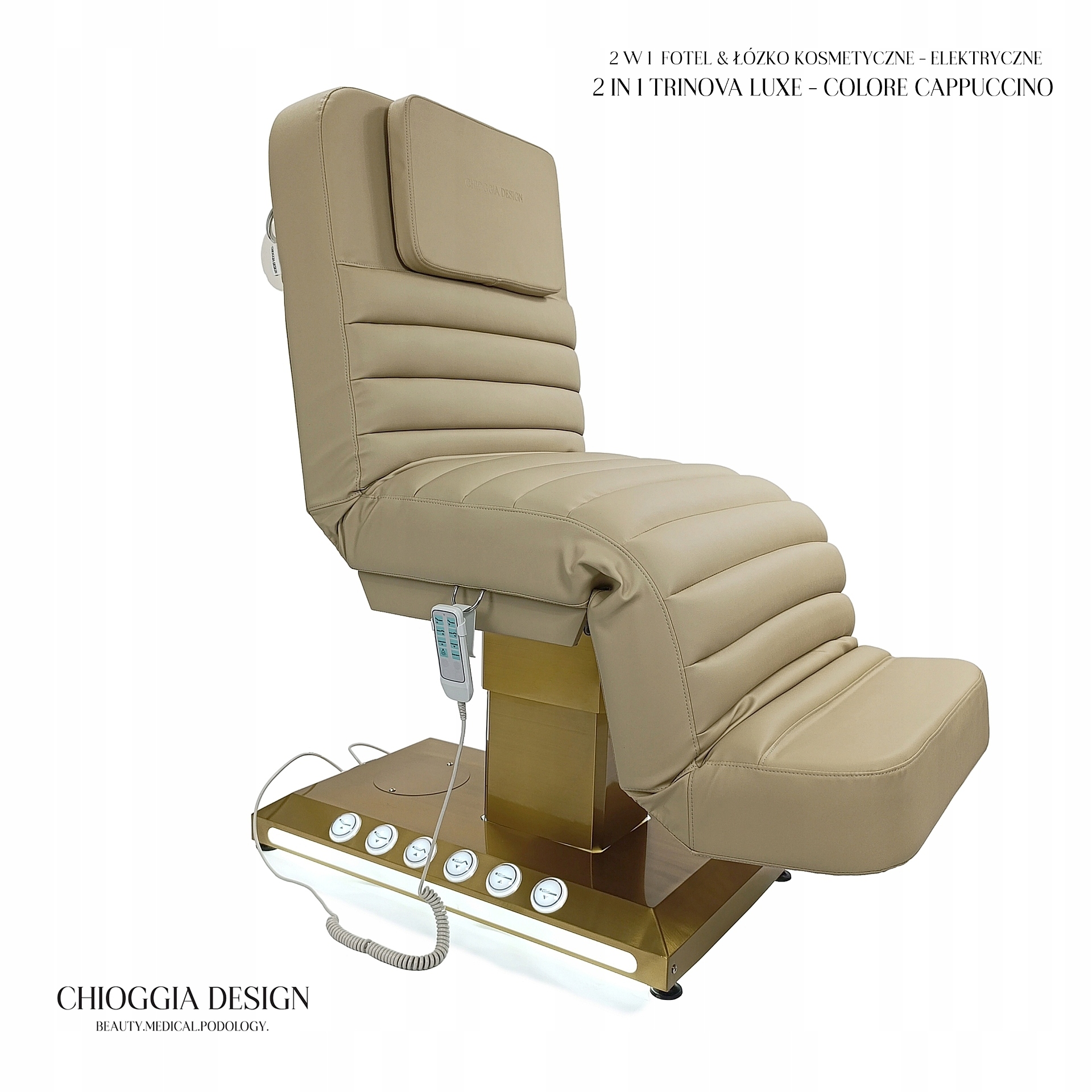 Chioggia Design Kosmetické křeslo Elektrické podsvícené Cappuccino