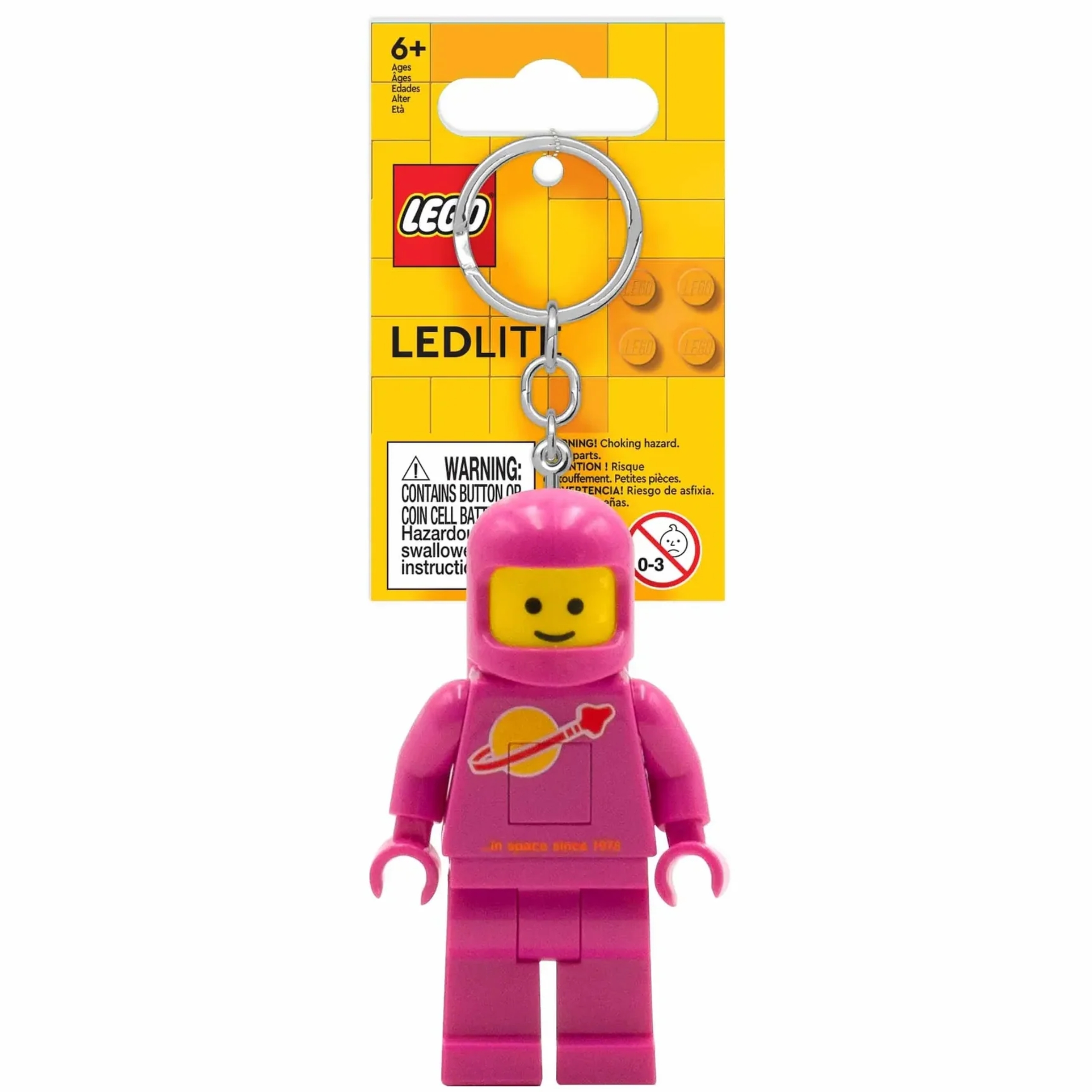 Brelok Zawieszka z Latarką Lego do Kluczy Torby Różowy Astronauta
