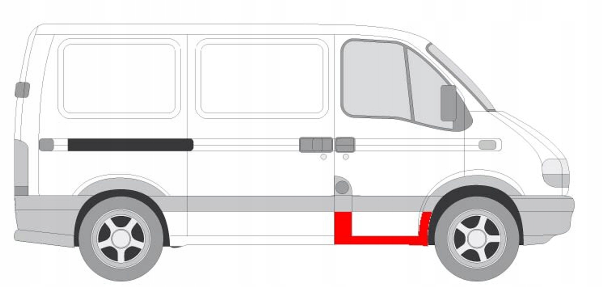 Přední Práh P Vhodný Pro: Iveco Daily III, Daily IV, Daily V, Nissan