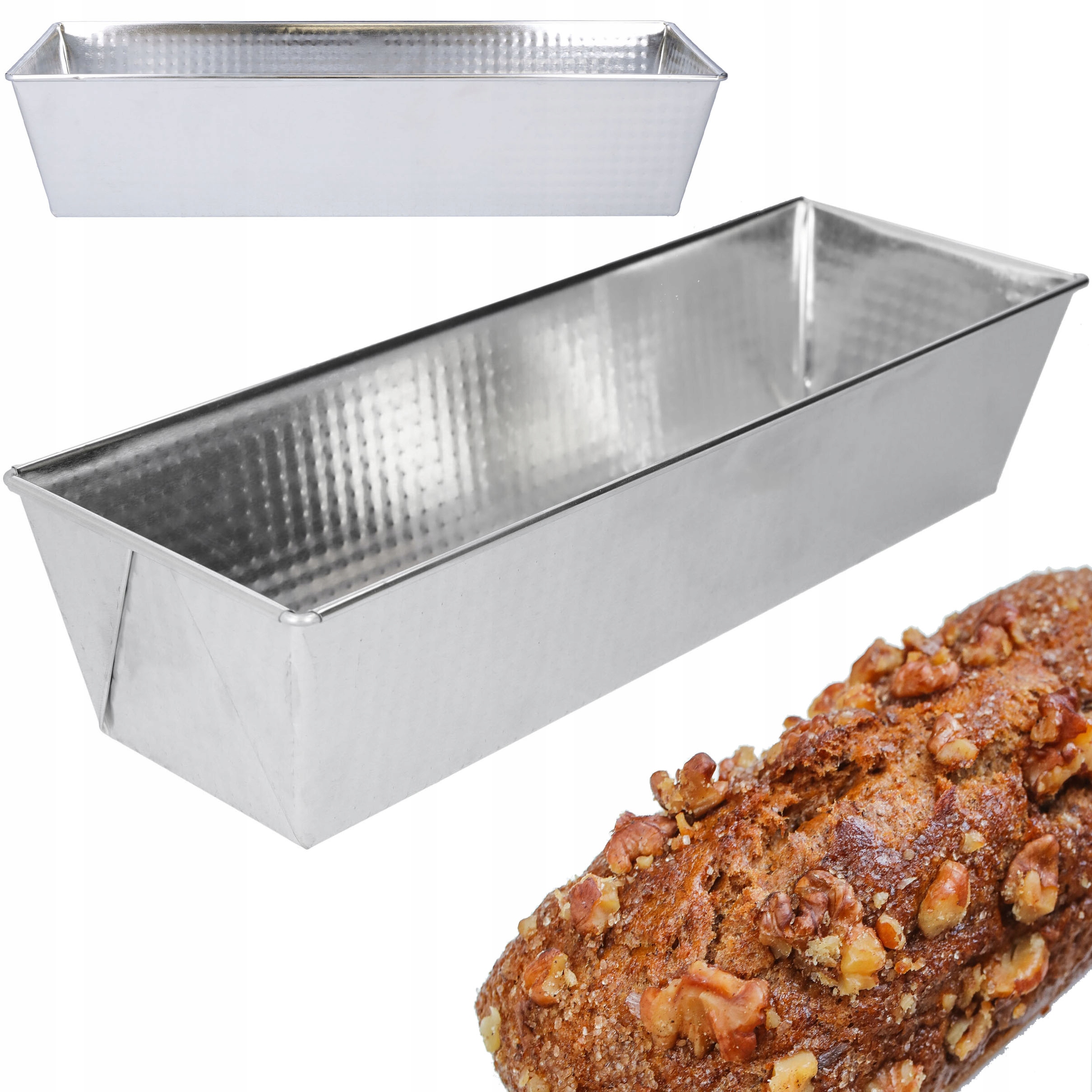 BLACHA DO PIECZENIA KEKSÓWKA CIAST CHLEBA PROSTOKĄTNA UNIWERSALNA 35x12x8CM