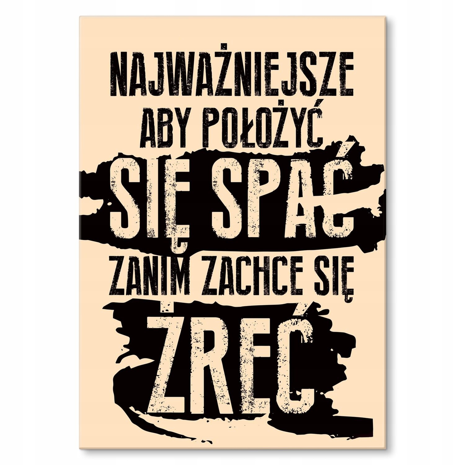 Kovový plakát Spaní a ne žrádlo Štítek Plech 22 x 31 cm Dárek